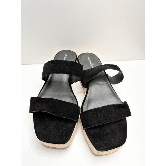 Treasure & Bond Sandals Size 8.5 Suede Upper Black Platform Espadrille Open Toe - Picture 3 of 9